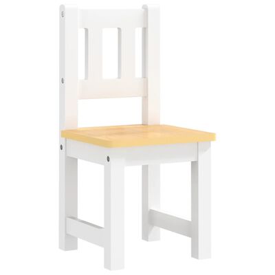 vidaXL 4 pcs conjunto mesa e cadeiras infantil MDF branco e bege