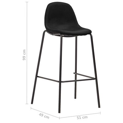 vidaXL Cadeiras de bar 6 pcs tecido preto