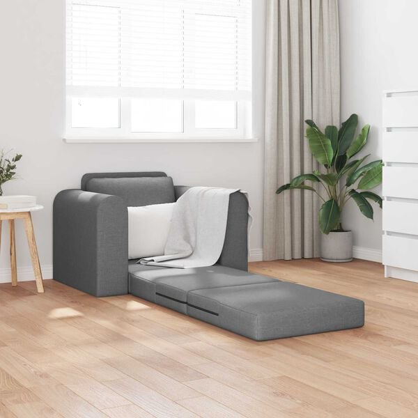 vidaXL Sof&aacute;-Cama Dobr&aacute;vel Cinza Escuro 98 x 71 x 83 cm tecido