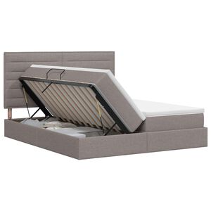vidaXL Cama com Armazenamento Cinzento-acastanhado 180 x 200 cm Tecido