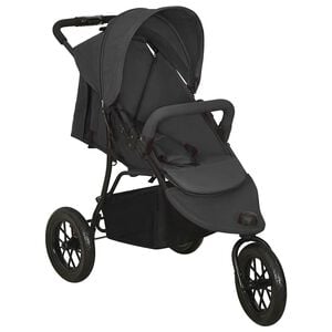 vidaXL Carrinho de beb&eacute; a&ccedil;o antracite
