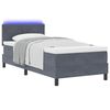 vidaXL Cama Box Spring LED com colch&atilde;o Cinza Escuro 90 x 200 cm Veludo