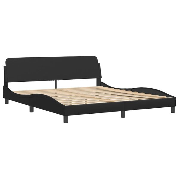 vidaXL Estrutura de cama sem colch&atilde;o Hvar 180x200cm couro artificial preto