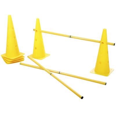 Kerbl Conjunto de cones para barreiras de agilidade amarelo 81994