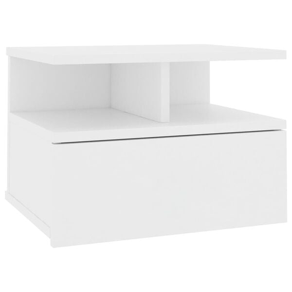 vidaXL Mesa de cabeceira suspensa 40x31x27 cm derivados madeira branco