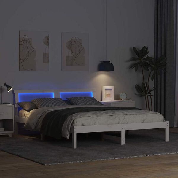 vidaXL Estrutura da Cama com cabeceira Branco 140 x 200 cm