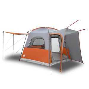 vidaXL Tenda de campismo p/ 4 pessoas imperme&aacute;vel cinzento/laranja