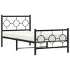 vidaXL Estrutura de cama com cabeceira e p&eacute;s 90x190 cm metal preto