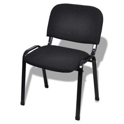vidaXL Cadeiras de escritório empilháveis, ​​4 pcs, tecido preto