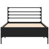 vidaXL Estrutura de cama 90x200 cm derivados de madeira/metal preto