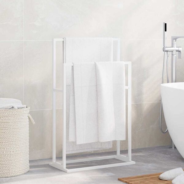 vidaXL Toalheiro de p&eacute; 48x24x78,5 cm ferro branco