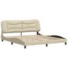 vidaXL Estrutura de cama sem colch&atilde;o Hvar 180x200 cm tecido cor creme