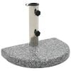 vidaXL Base de guarda-sol semicircular granito 10 kg cinzento