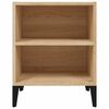 vidaXL Mesa de cabeceira c/ pernas em metal 40x30x50cm carvalho sonoma
