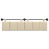 vidaXL Cabeceira Suspensa Riscas Creme 210 x 55 x 5 cm tecido