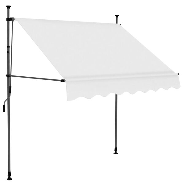 vidaXL Toldo retrátil manual com LED 200 cm creme