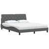vidaXL Cama com colch&atilde;o 160x200 cm tecido cinzento-escuro