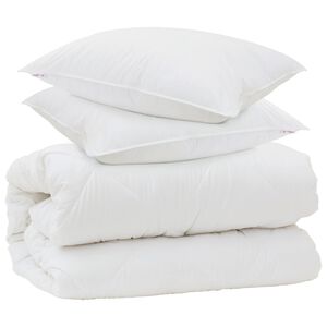 vidaXL Duvet com Travesseiros com travesseiro 3 pcs Branco Microfibra