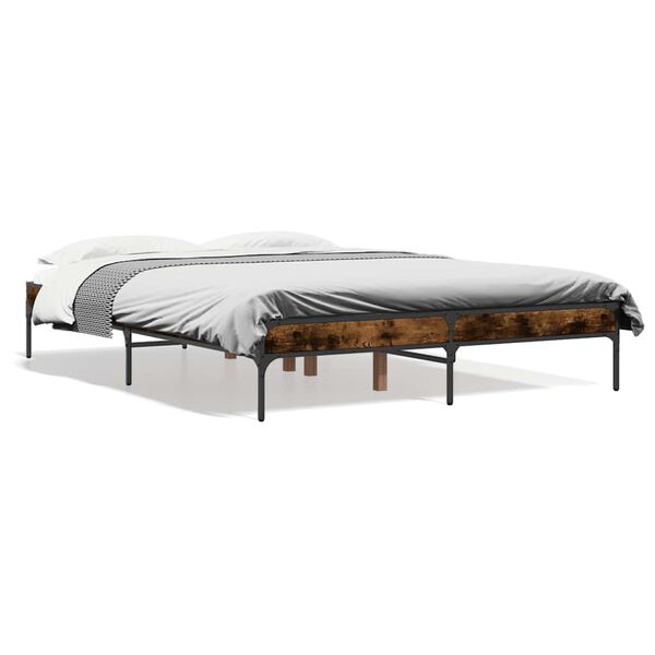 vidaXL Estrutura de cama 135x190 cm derivados madeira/metal