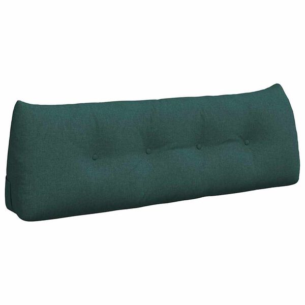 vidaXL Travesseiro para Costas Verde Escuro 140 x 24 x 50 cm tecido