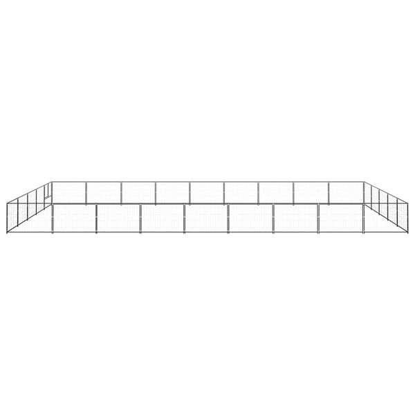 vidaXL Canil para c&atilde;es 45 m&sup2; a&ccedil;o preto