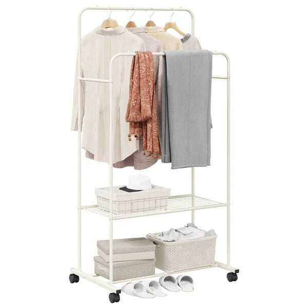vidaXL Suporte para Roupas com prateleira Branco 80 x 53 x 156 cm