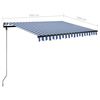 vidaXL Toldo retr&aacute;til manual com LED 350x250 cm azul e branco