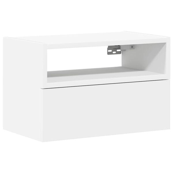 vidaXL Mesa de cabeceira de parede 45x26x28,5 cm branco