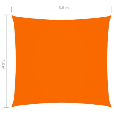 vidaXL Para-sol vela tecido oxford quadrangular 3,6x3,6 m laranja