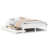 vidaXL Estrutura de cama c/ gavetas 120x200 cm pinho maci&ccedil;o branco