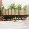 vidaXL Conjunto de Sof&aacute;s para Exterior 7 pcs Natural e Preto