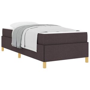 vidaXL Estrutura da Cama com colch&atilde;o Marrom Escuro 90 x 190 cm tecido
