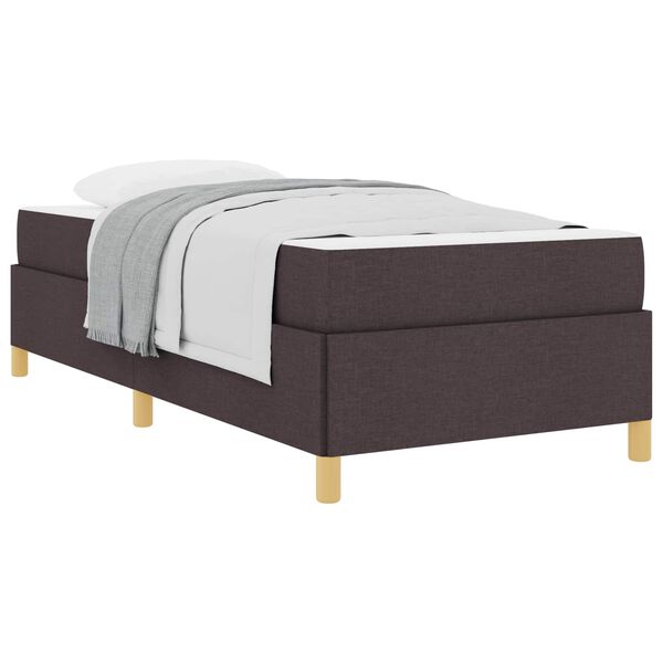 vidaXL Estrutura da Cama com colch&atilde;o Marrom Escuro 90 x 190 cm tecido