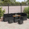 vidaXL Conjunto de Sof&aacute; de Jardim com almofada 9 pcs Preto
