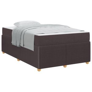 vidaXL Estrutura da Cama com colch&atilde;o Marrom Escuro 120 x 190 cm tecido