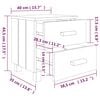 vidaXL Mesas cabeceira HAMAR 2pcs 40x35x44,5 pinho maci&ccedil;o cinza-escuro