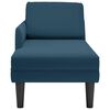 vidaXL Chaise lounge c/ almofada/apoio de bra&ccedil;os direito veludo azul