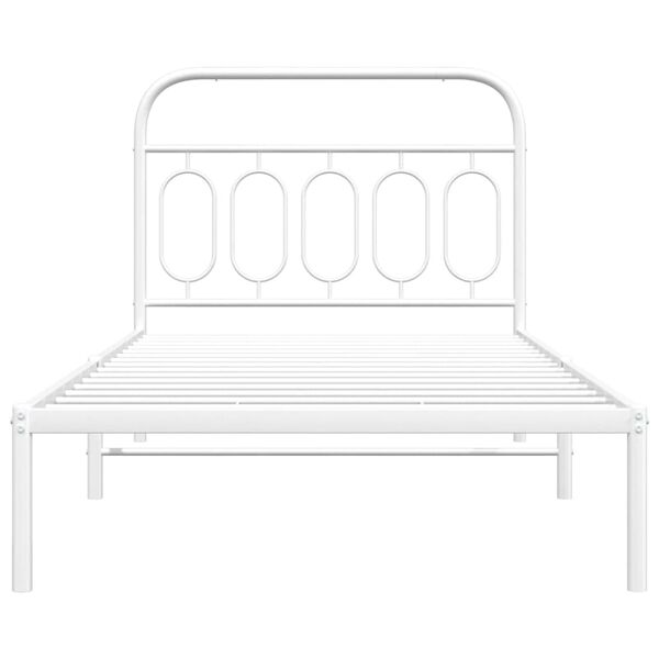 vidaXL Estrutura de cama com cabeceira 100x190 cm metal branco