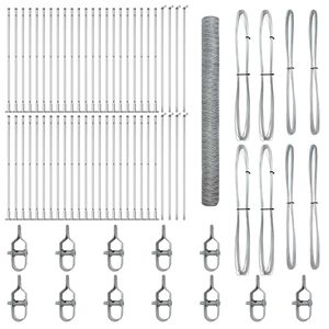 vidaXL Poste de Cerca Prateado