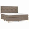 vidaXL Cama com molas/colch&atilde;o 160x200 cm tecido castanho-acinzentado