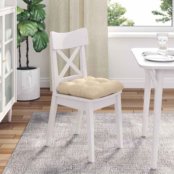 vidaXL Almofadas de Assento 4 pcs Creme 45 x 45 cm