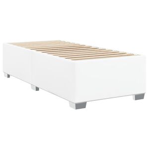 vidaXL Estrutura de cama 90x190 cm couro artificial branco