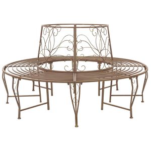 vidaXL Banco de &Aacute;rvore 8-N&uacute;mero de lugares &Oslash; 160 x 89 cm A&ccedil;o