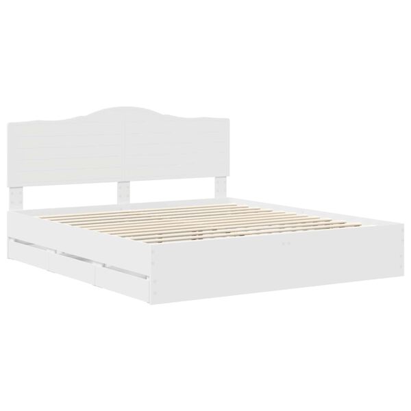 vidaXL Estrutura da Cama Branco 180 x 200 cm Madeira de Engenharia