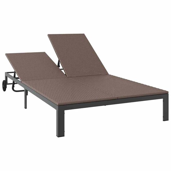 vidaXL Cama de Sol 2-pessoa Castanho 60 x 200 x 27cm vime PE