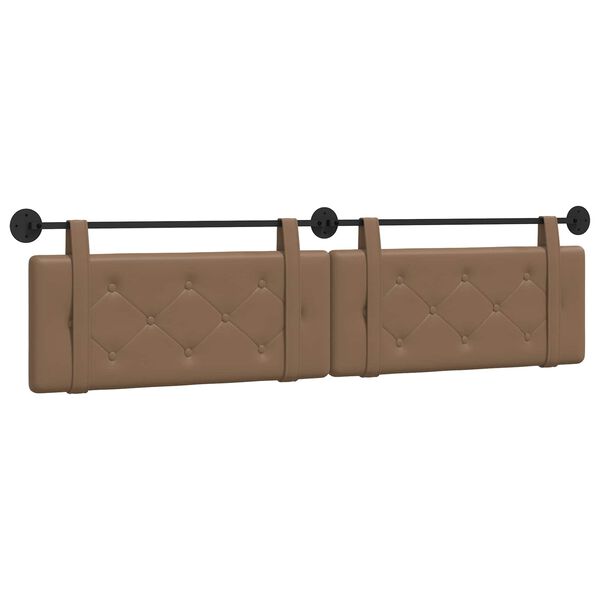 vidaXL Cabeceira Suspensa Cappuccino 210 x 55 x 5 cm Couro Sint&eacute;tico