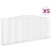 vidaXL Cestos gabi&atilde;o arqueados 5pcs 400x30x160/180cm ferro galvanizado