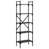 vidaXL Estante c/ 5 prateleiras 56x31,5x174 cm derivados madeira preto