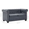 vidaXL Conjunto sof&aacute;s chesterfield camur&ccedil;a artificial cinzento