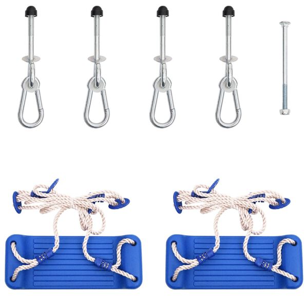 vidaXL Assentos de baloi&ccedil;o 2pcs c/ pedras de escalada polietileno azul